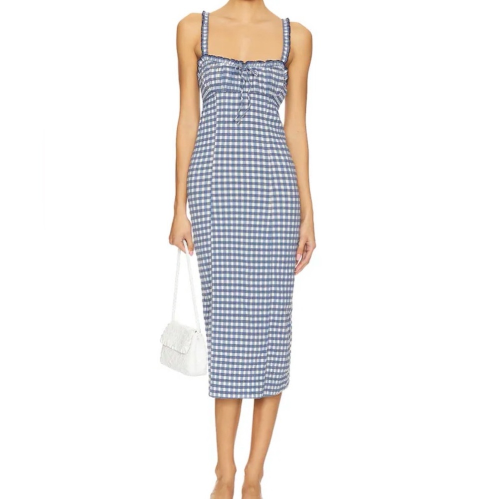 NEW 💙 Free People 💙Lucinda Midi Dress in Indigo Combo - M